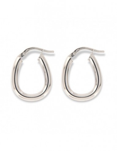 Orecchini Argento Rodiato Cerchi Ovalizzati [a64ec9fa]