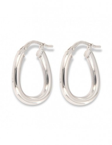 Orecchini Argento Rodiato Cerchi Ovalizzati [a31e8ee4]