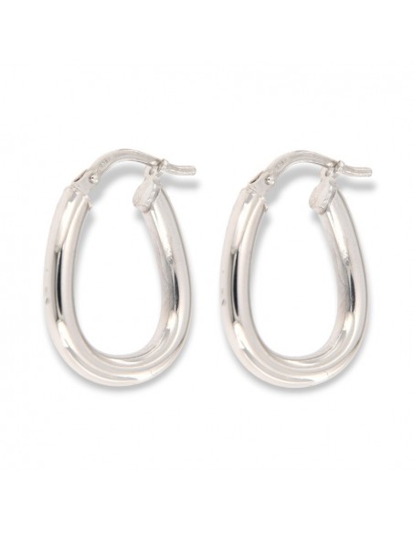 Orecchini Argento Rodiato Cerchi Ovalizzati [a31e8ee4]