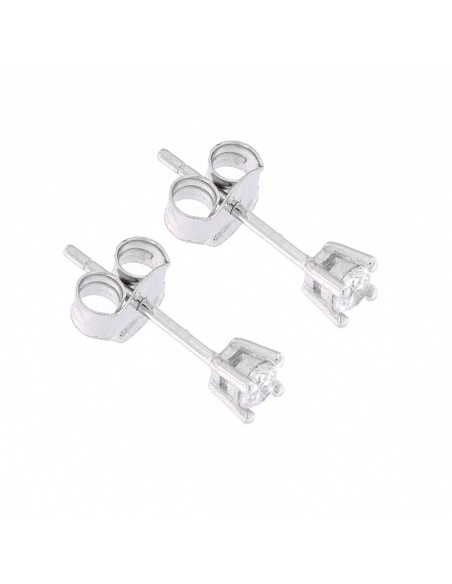 ORECCHINI ARGENTO RODIATO PUNTO LUCE ZIRCONE 3MM [6e95bc84]