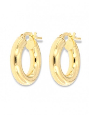 Orecchini Argento Dorato Cerchi Canna Spessa 18MM [741369c0]