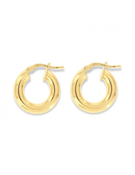 Orecchini Argento Dorato Cerchi Canna Spessa 18MM [f0987b94]