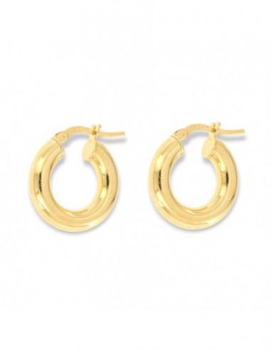 Orecchini Argento Dorato Cerchi Canna Spessa 18MM [f5c83c8a]