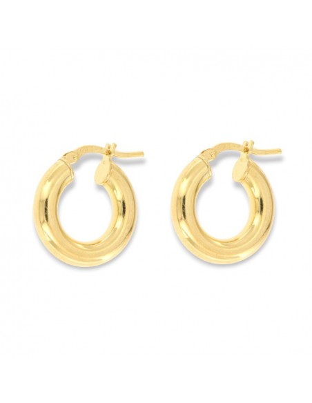 Orecchini Argento Dorato Cerchi Canna Spessa 18MM [f5c83c8a]
