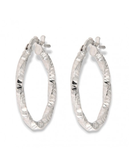 Orecchini Argento Rodiato Canna Ornata Intrecciata [ad352acd]