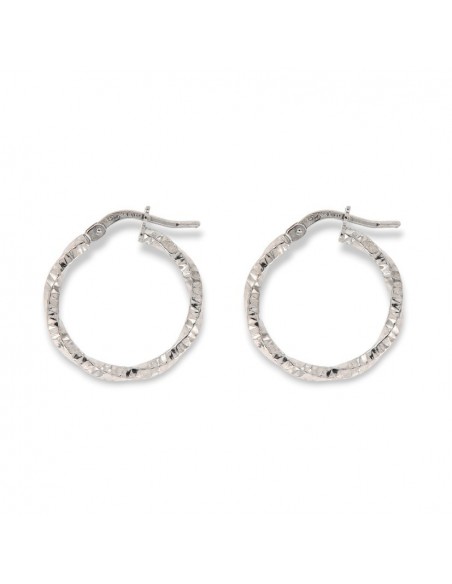 Orecchini Argento Rodiato Canna Ornata Intrecciata [796d1296]