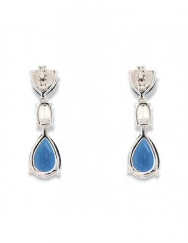 Orecchini Argento Rodiato Pendente Zirconi Blu [d94ceb50]