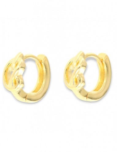 Orecchini Argento Dorato Cerchi Nodo [ae000b4b]