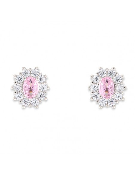 Orecchini Argento Rodiato Principessa Rosa 4x3MM [0b8afc28]
