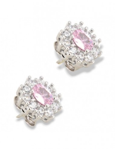 Orecchini Argento Rodiato Principessa Rosa 4x3MM [a509fd56]