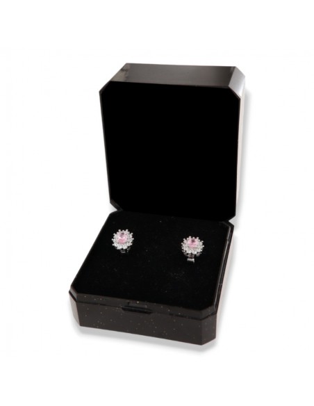 Orecchini Argento Rodiato Principessa Rosa 4x3MM [17447b4c]