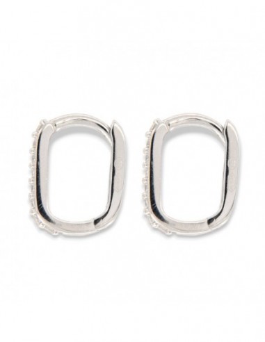Orecchini Argento Rodiato Cerchi Ovali Zirconi Bia [b7e22e52]