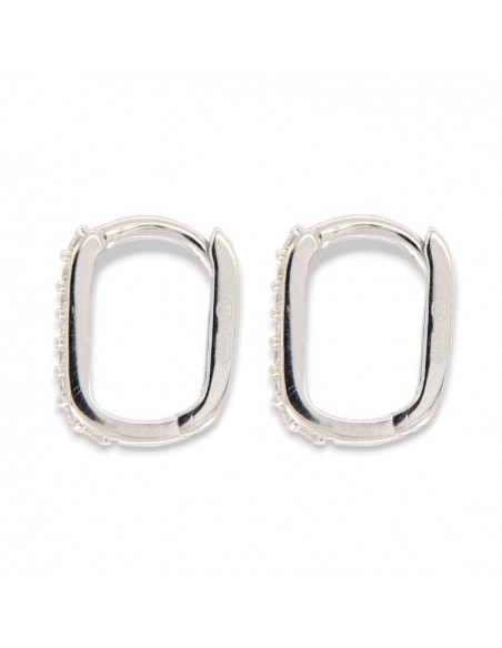 Orecchini Argento Rodiato Cerchi Ovali Zirconi Bia [b7e22e52]