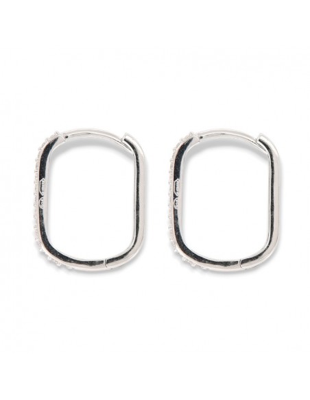 Orecchini Argento Rodiato Cerchi Ovali Zirconi Bia [b9bb9f51]