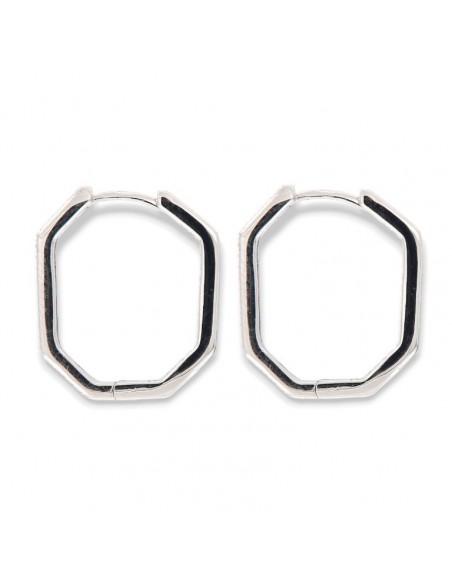 Orecchini Argento Rodiato Cerchi Zirconi Interni [953f488b]