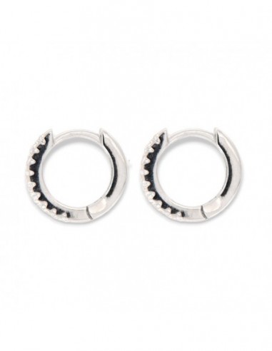 Orecchini Argento Rodiato Cerchi Zirconi Bia 12MM [898d2a8c]
