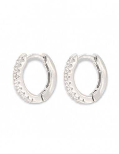 Orecchini Argento Rodiato Cerchi Zirconi Bia 12MM [8cdd6d92]