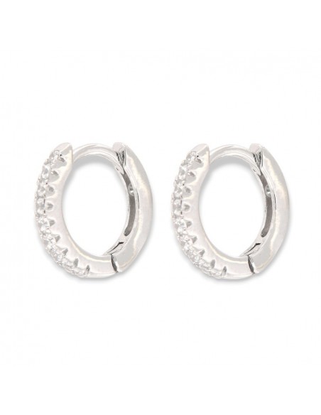 Orecchini Argento Rodiato Cerchi Zirconi Bia 12MM [8cdd6d92]