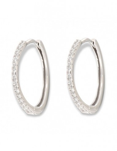 Orecchini Argento Rodiato Cerchi Zirconi Bia 17MM [0b3de1e9]