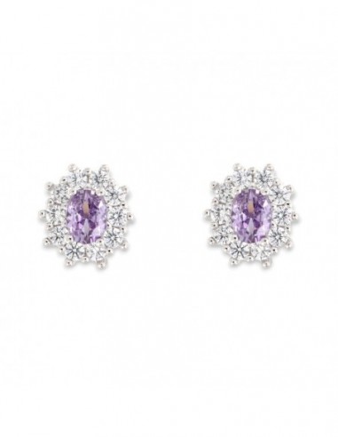 Orecchini Argento Rodiato Principessa Lilla 4x3MM [d8d5175a]