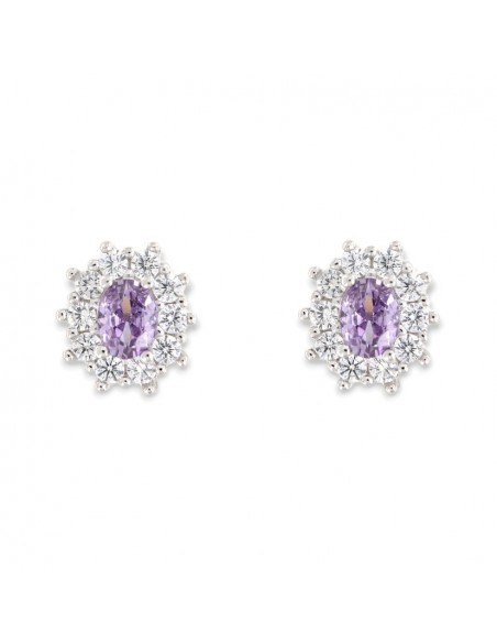 Orecchini Argento Rodiato Principessa Lilla 4x3MM [d8d5175a]
