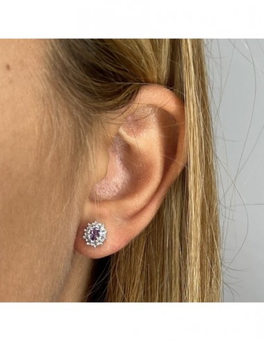 Orecchini Argento Rodiato Principessa Lilla 4x3MM [7ca64b32]