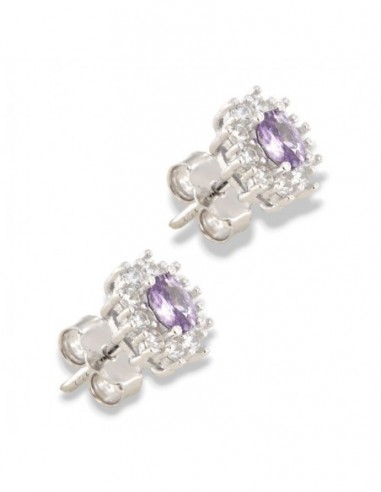 Orecchini Argento Rodiato Principessa Lilla 4x3MM [cbbb8a36]