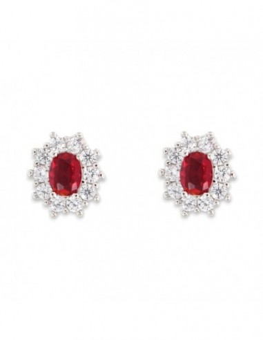 Orecchini Argento Rodiato Principessa Rossa 4x3MM [6a989140]