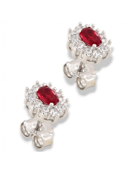 Orecchini Argento Rodiato Principessa Rossa 4x3MM [d9505932]