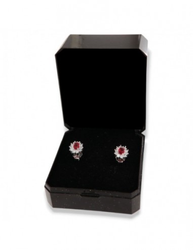 Orecchini Argento Rodiato Principessa Rossa 4x3MM [6b1ddf28]
