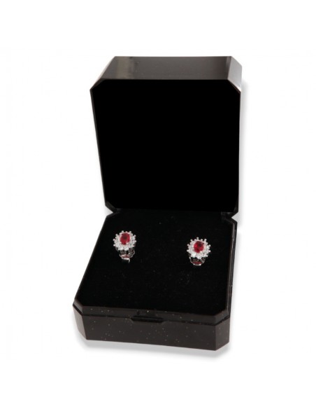 Orecchini Argento Rodiato Principessa Rossa 4x3MM [6b1ddf28]