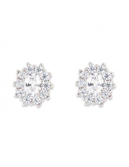 Orecchini Argento Rodiato Principessa Bianca 4x3MM [b3bed24d]