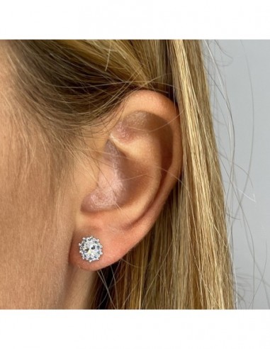 Orecchini Argento Rodiato Principessa Bianca 4x3MM [e7b8f134]