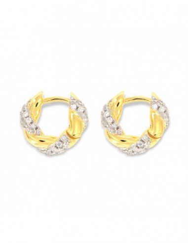 Orecchini Argento Dorato Cerchi Zirconi Bianchi [23288bd1]