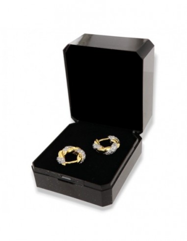 Orecchini Argento Dorato Cerchi Zirconi Bianchi [91650dcb]