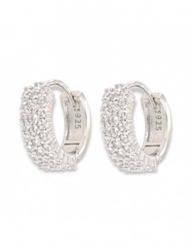 Orecchini Argento Rodiato Cerchi Zirconi Bianchi [f5b8d7f9]