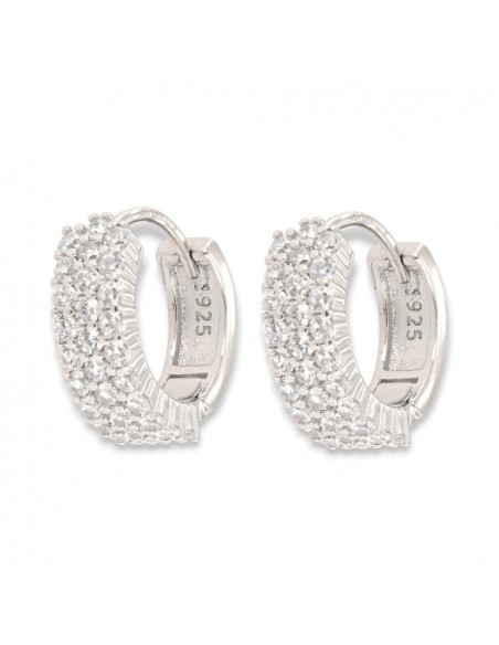 Orecchini Argento Rodiato Cerchi Zirconi Bianchi [f5b8d7f9]
