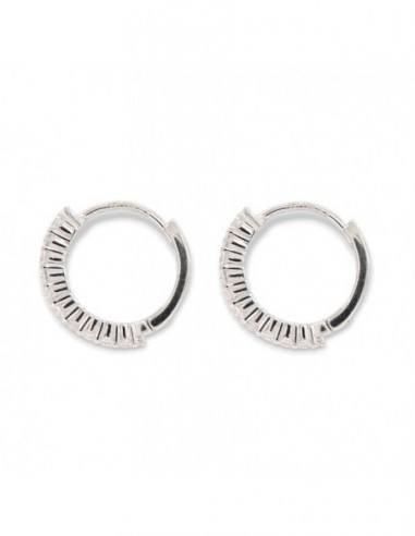 Orecchini Argento Rodiato Cerchi Zirconi Bianchi [3f9ae9d6]