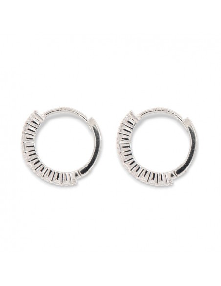 Orecchini Argento Rodiato Cerchi Zirconi Bianchi [3f9ae9d6]