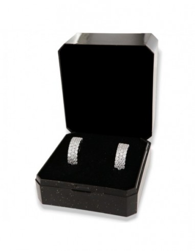 Orecchini Argento Rodiato Cerchi Zirconi Bianchi [8dd76fcc]