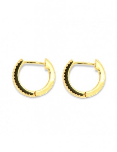Orecchini Argento Dorato Cerchi Zirconi Blu/Bia [1b4c4edf]