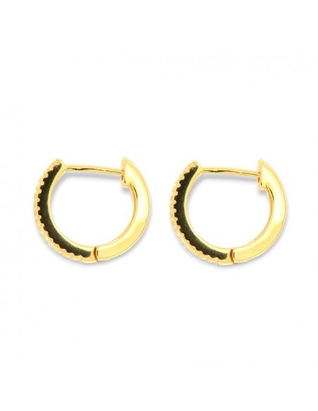 Orecchini Argento Dorato Cerchi Zirconi Blu/Bia [1b4c4edf]