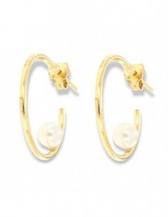 Orecchini Argento Dorato Cerchi Zirconi Bianchi [42120b3c]