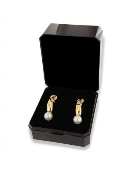 Orecchini Argento Dorato Cerchi Perla 6MM [28a6d114]