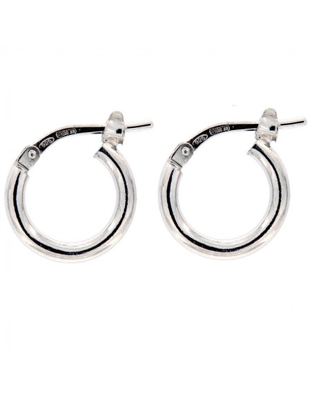 ORECCHINI ARGENTO RODIATO CERCHI LISCI MIS1 12MM [e9373d34]