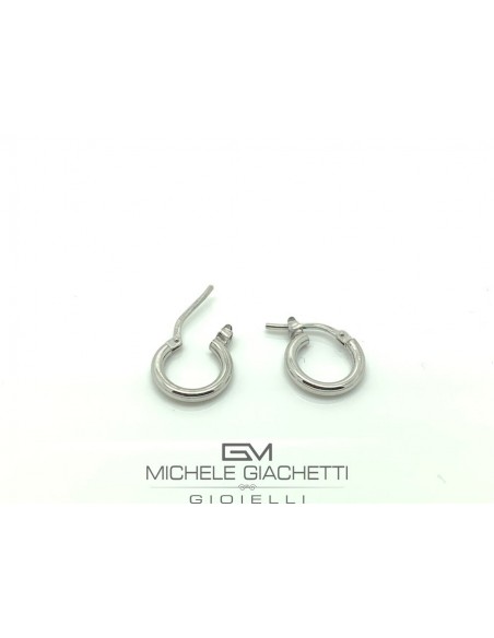 ORECCHINI ARGENTO RODIATO CERCHI LISCI MIS1 12MM [870cbf3d]