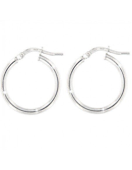 ORECCHINI ARGENTO RODIATO CERCHI LISCI MIS 5 20MM [421f32ef]