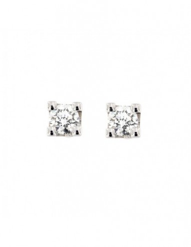 ORECCHINI ORO BIANCO PUNTO LUCE DIAMANTI 0,40 [e3d09f09]