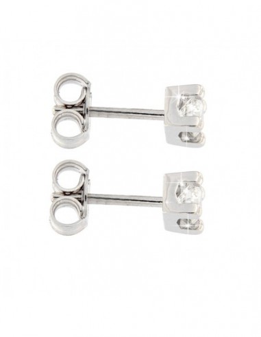 ORECCHINI ORO BIANCO PUNTO LUCE DIAMANTI 0,40 [a603885b]