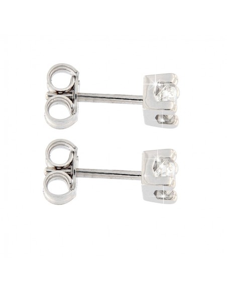 ORECCHINI ORO BIANCO PUNTO LUCE DIAMANTI 0,40 [a603885b]